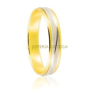 Anillo de oro y plata bimetálico