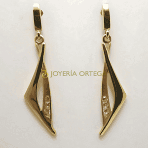 Pendientes dorados elegantes Joyería Ortega