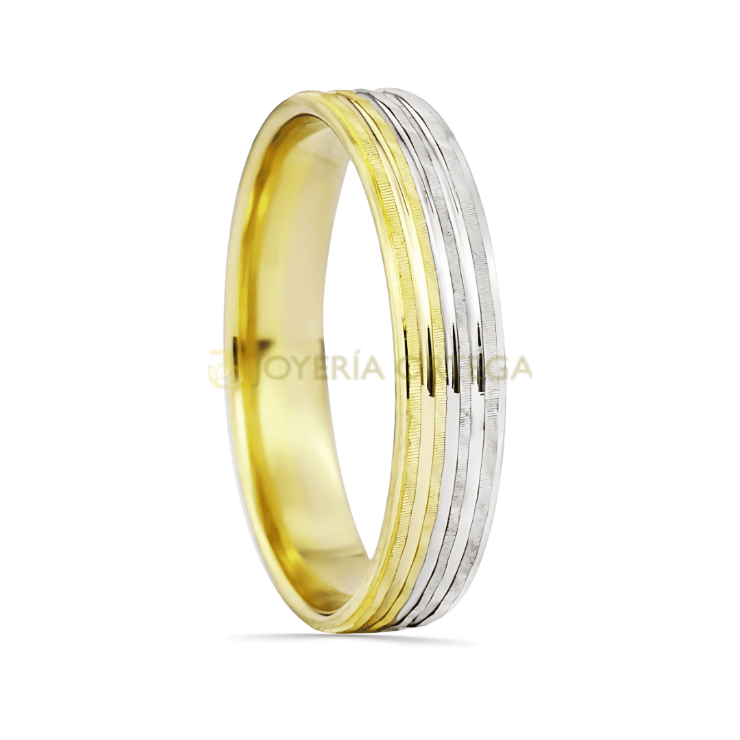 Anillo oro y plata elegante