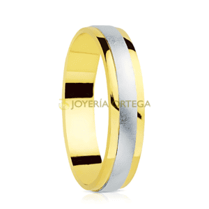 Anillo de oro y plata bicolor elegante