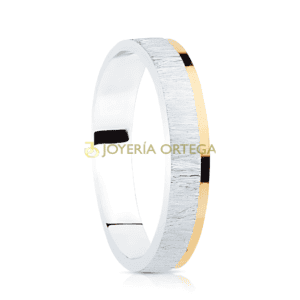 Anillo bicolor plata y oro