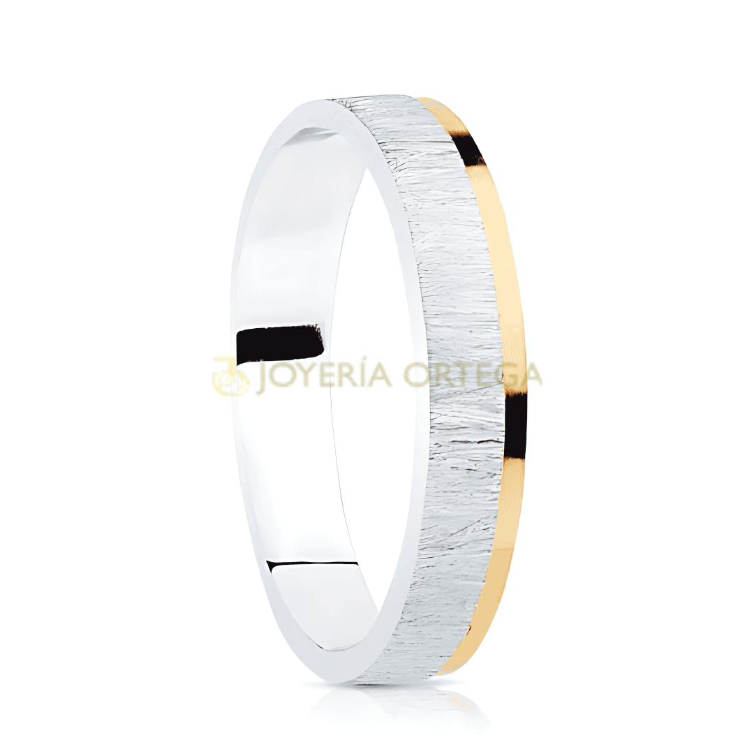Anillo bicolor plata y oro