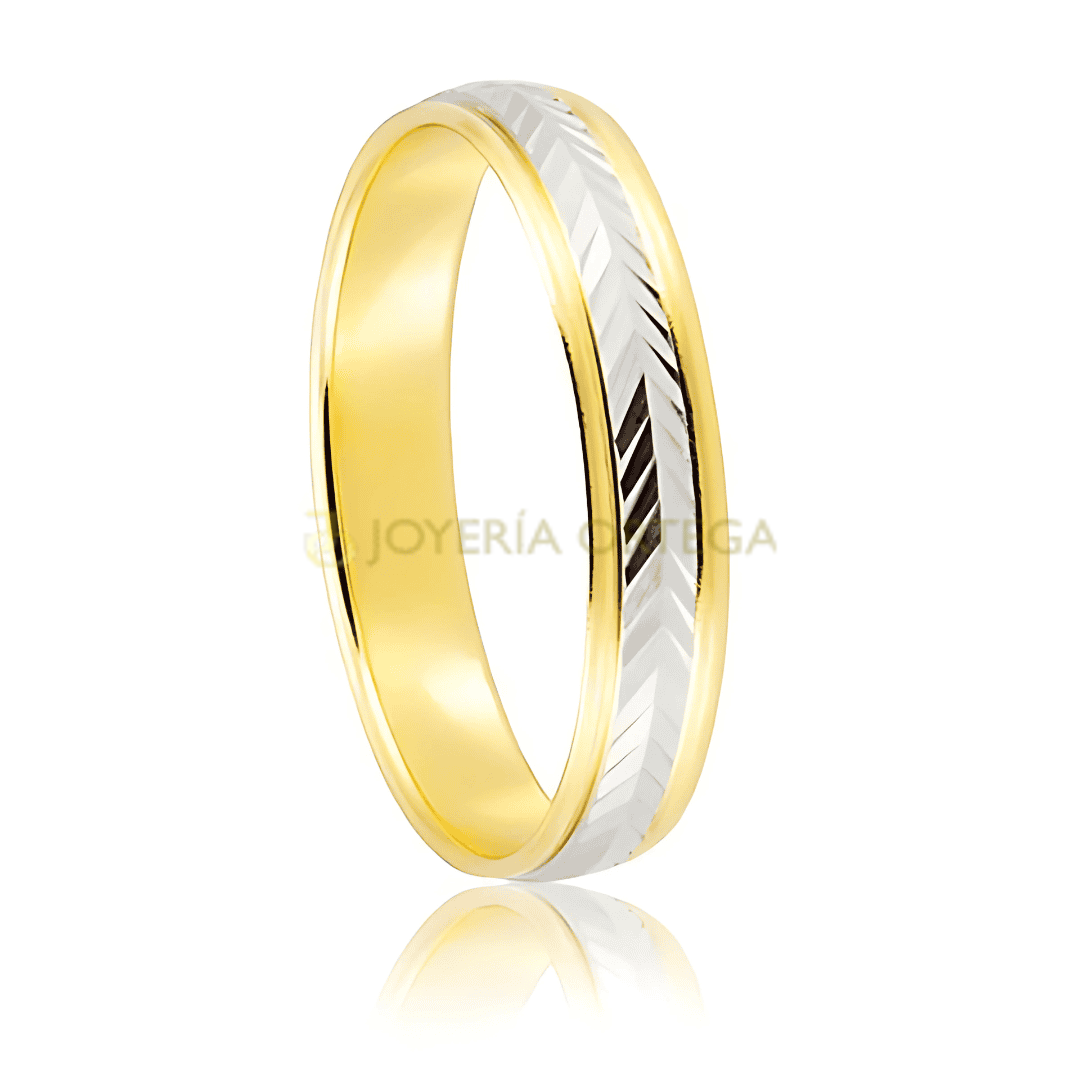 Anillo oro diseño geométrico