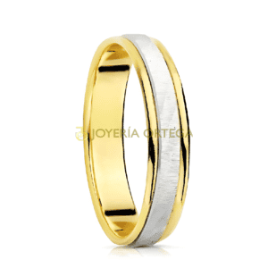 Anillo oro y plata, diseño elegante.