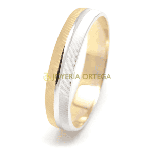 Anillo de oro y plata bicolor