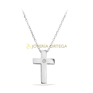 Colgante cruz plata con cadena