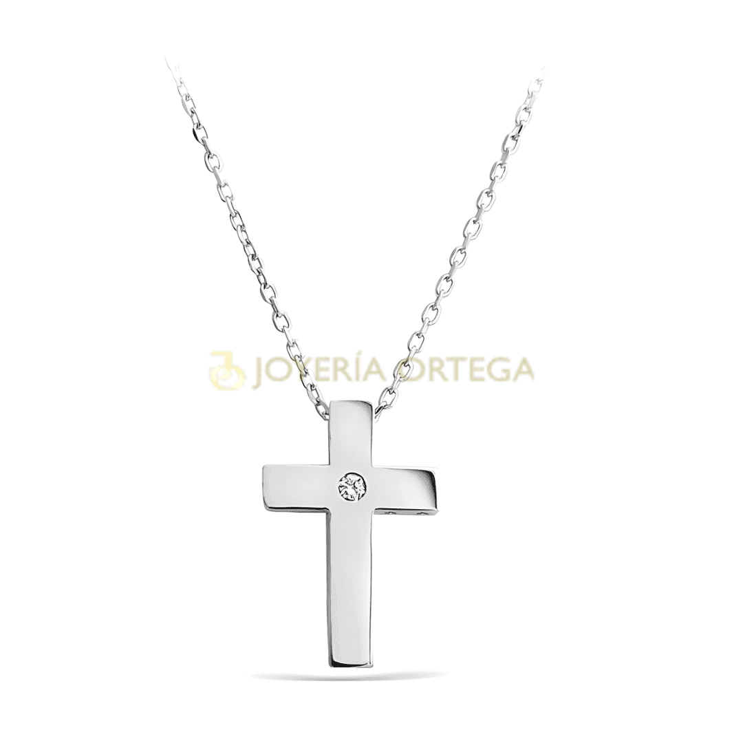 Colgante cruz plata con cadena