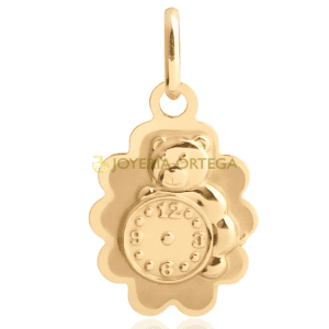 Colgante oso de oro con reloj grabado