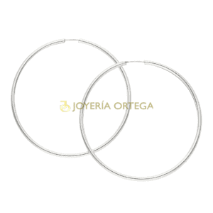 Pendientes aro plata Joyería Ortega