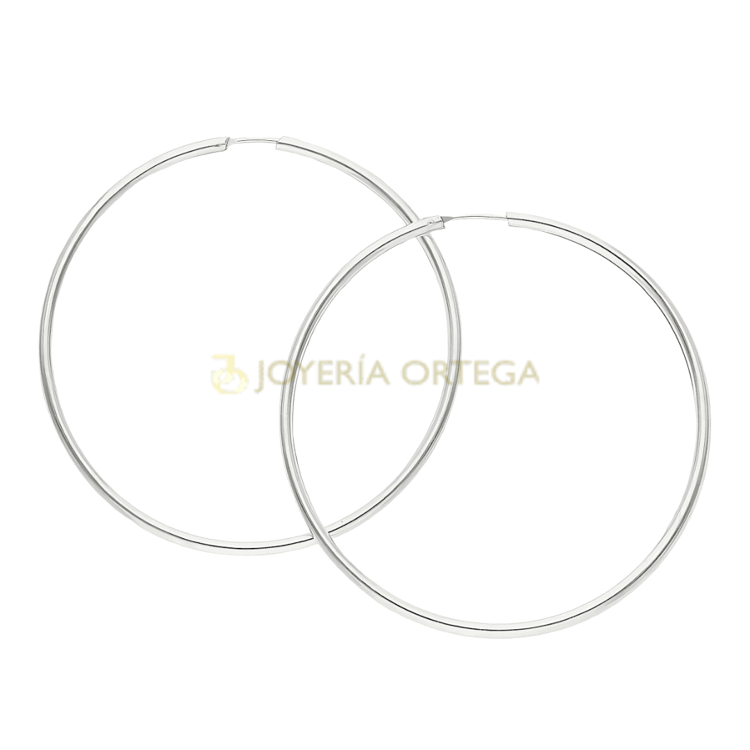 Pendientes aro plata Joyería Ortega