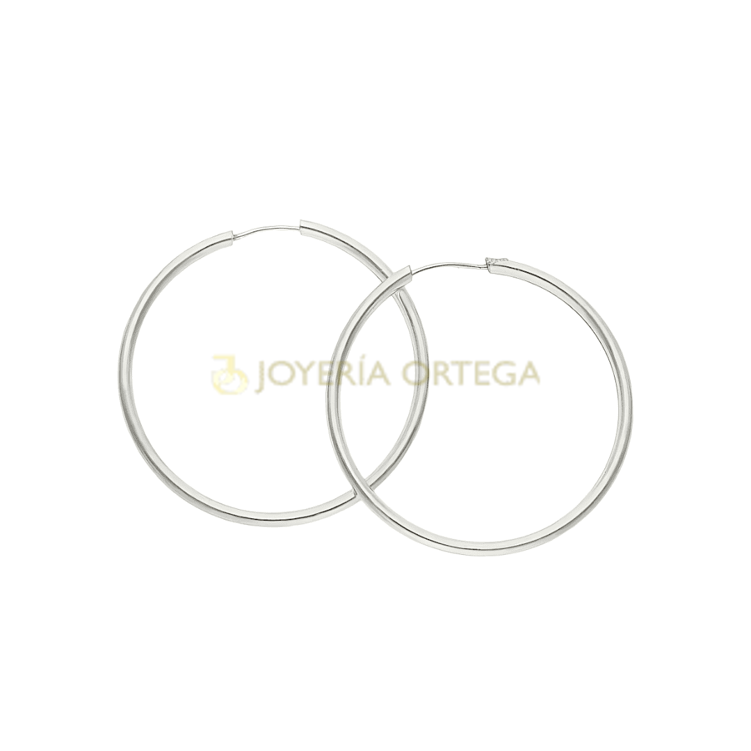 Pendientes redondos de plata Joyería Ortega