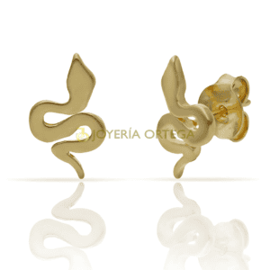 Pendientes serpiente oro, diseño moderno
