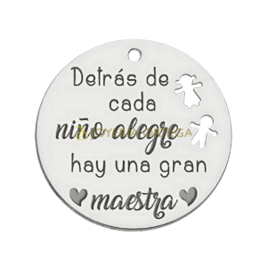 Colgante con frase sobre maestras y niños alegres