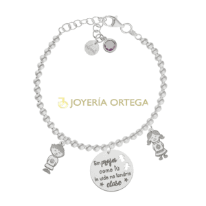 Pulsera de plata con colgantes personalizados