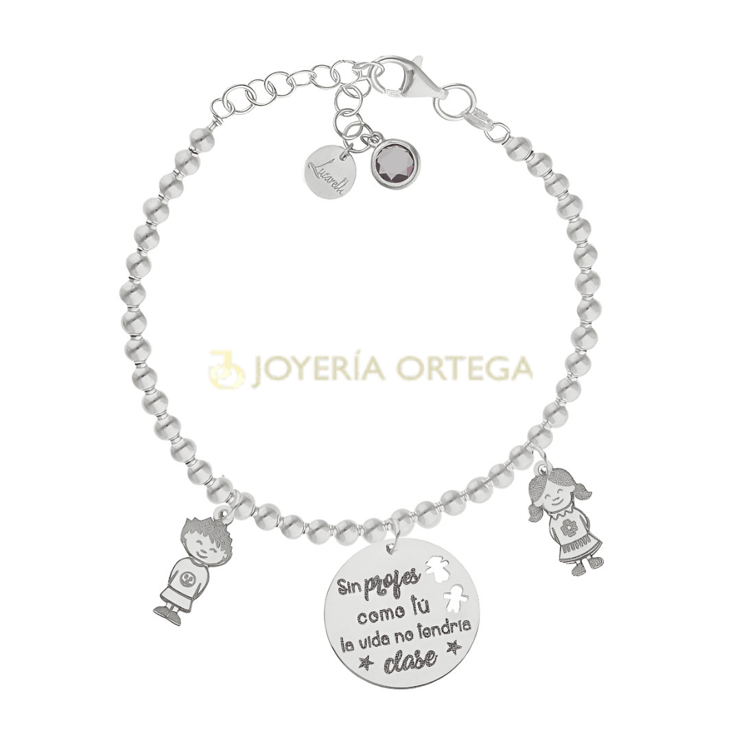 Pulsera de plata con colgantes personalizados