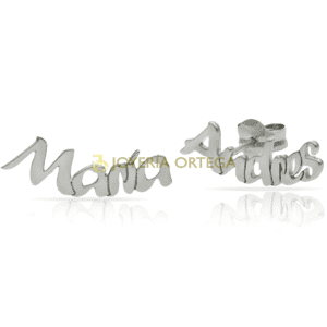 Pendientes nombre en plata personalizados