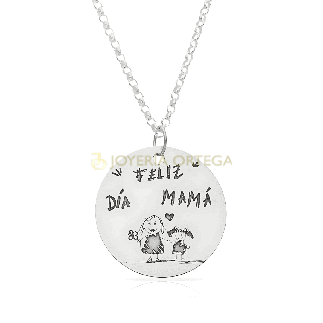 Colgante plateado 'Feliz Día Mamá'