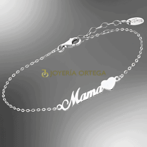 Pulsera de plata con la palabra 'Mamá'