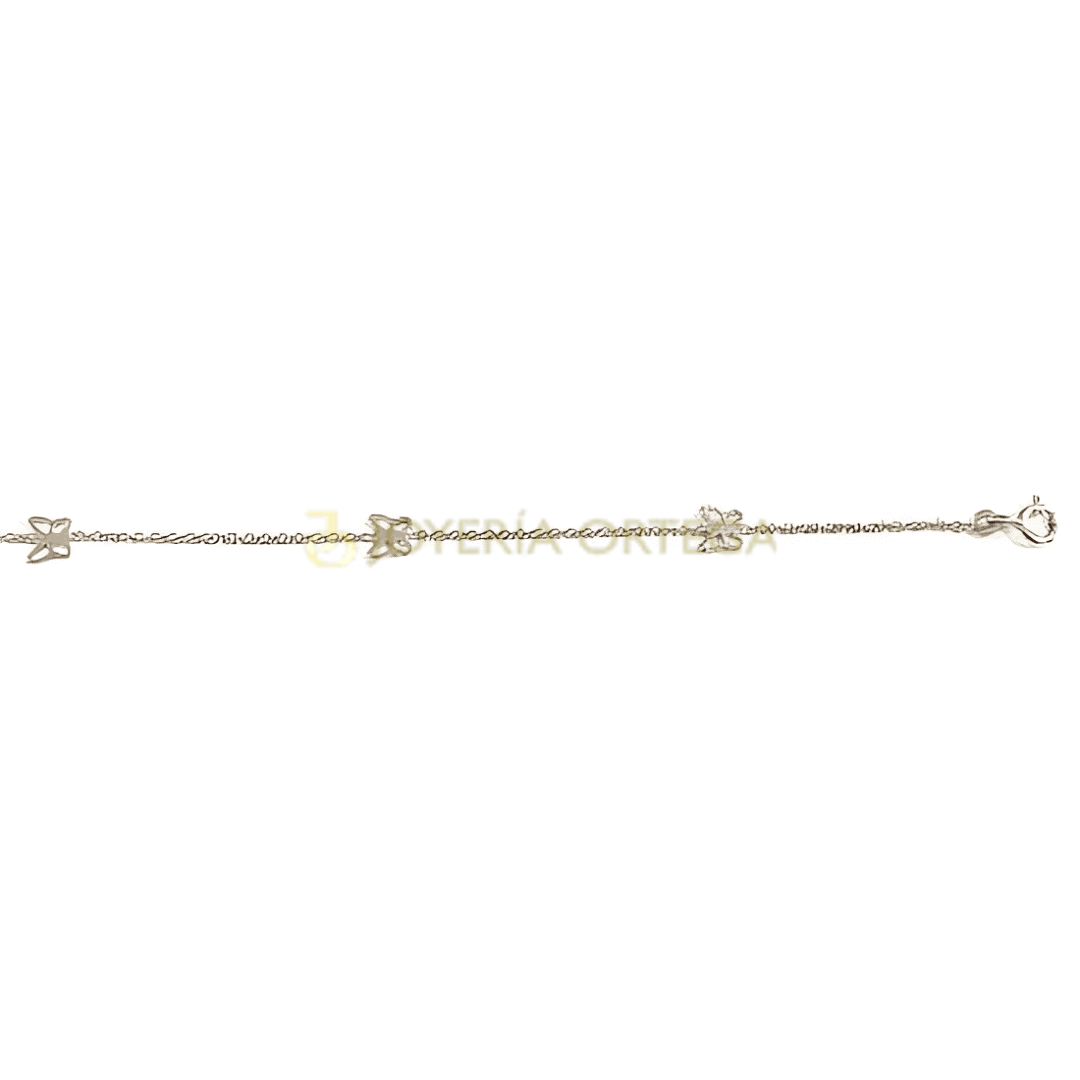 Pulsera de plata con mariposas