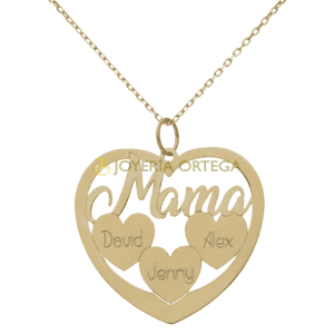 Colgante corazón personalizado con nombres Mamá