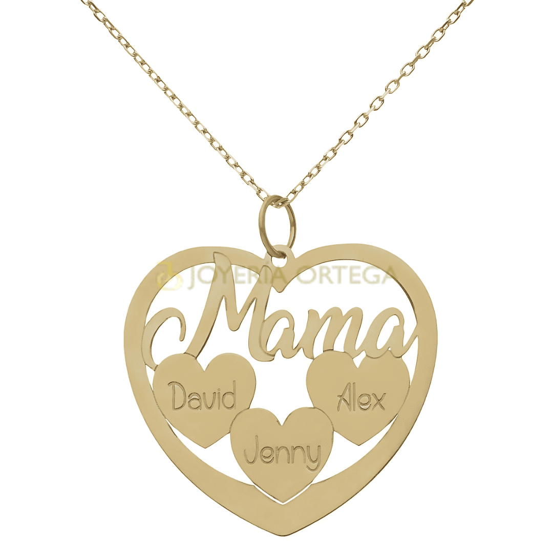 Colgante corazón personalizado con nombres Mamá