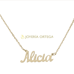 Collar de oro con nombre Alicia