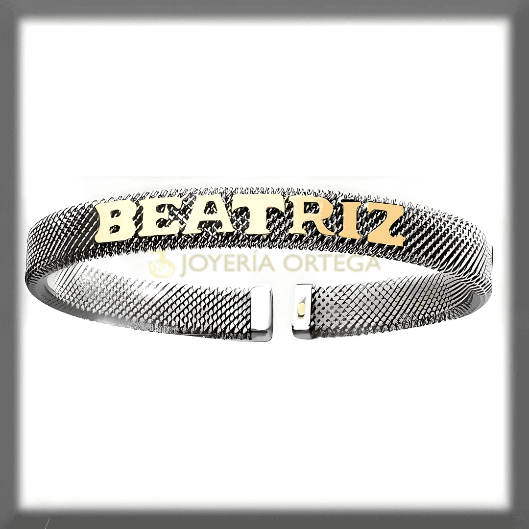 Pulsera personalizada con nombre Beatriz joyería.