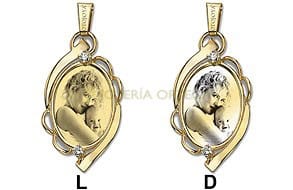 COLGANTE OVALADO EN ORO 18K, ref-75