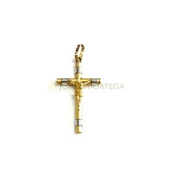 CRUZ CON CRISTO EN ORO DE 9K